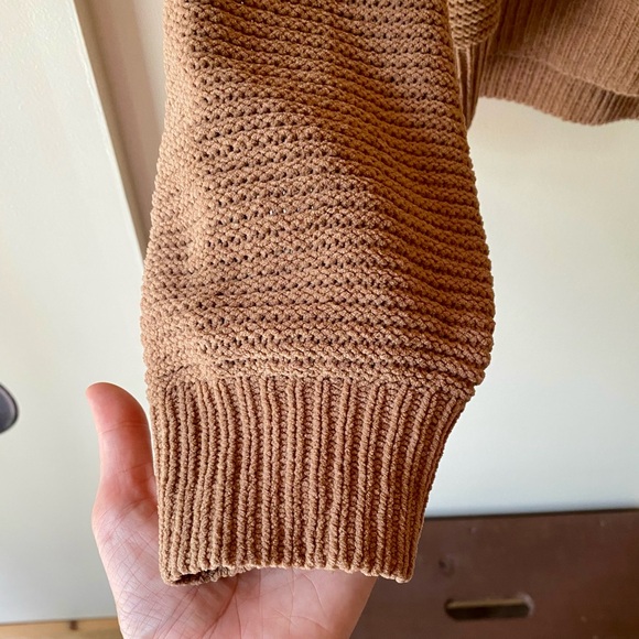 Hollister Mockneck Knitted Waffle Sweater - Camel - Picture 6 of 8